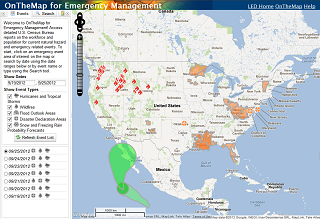 Screenshot of OnTheMap for Emergency Management